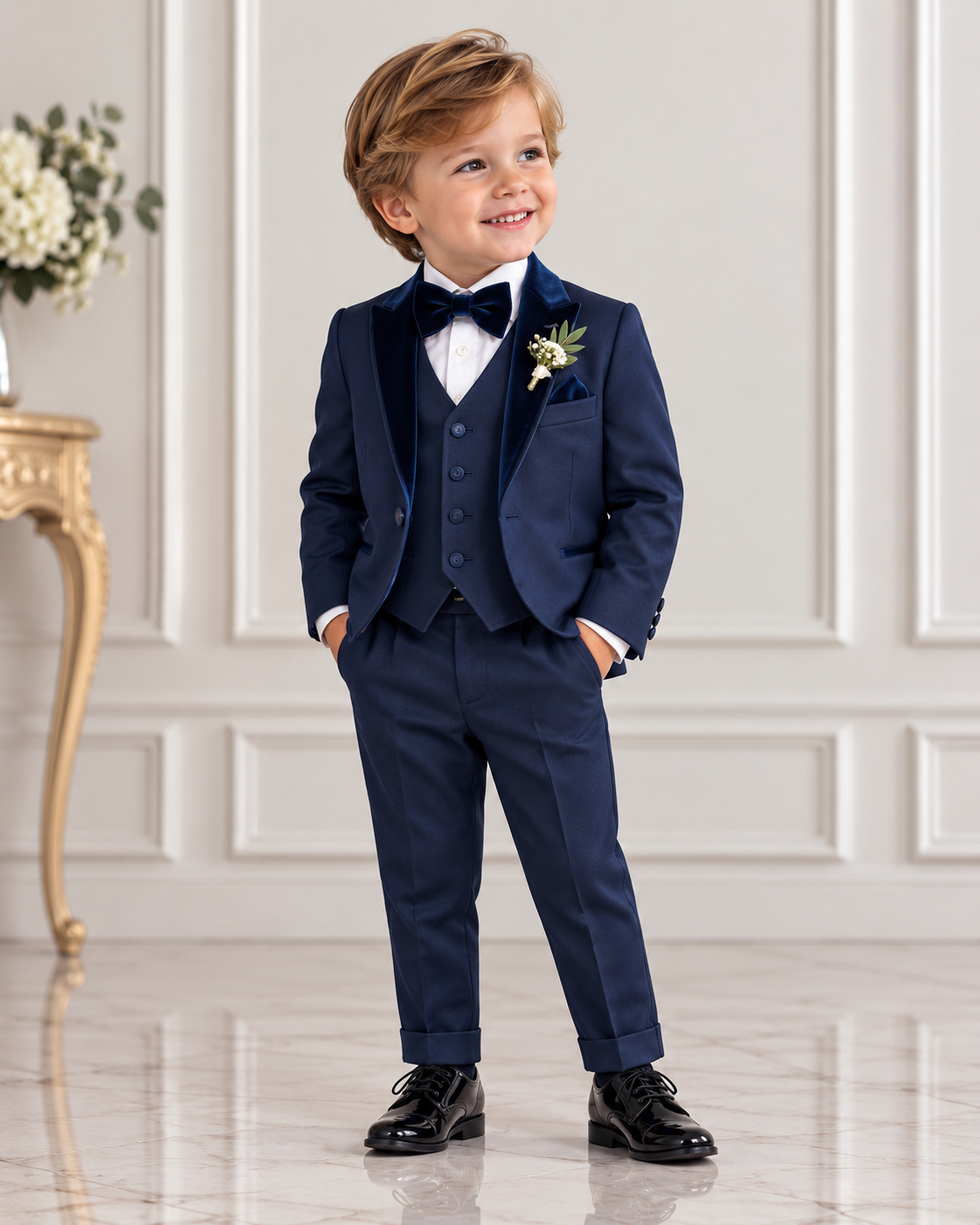 Tenue de Mariage Bébé Garçon Bleu Roi