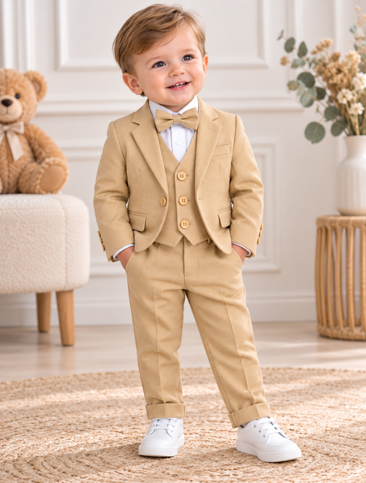 Costume garçon 3 pièces beige – Gilgavin
