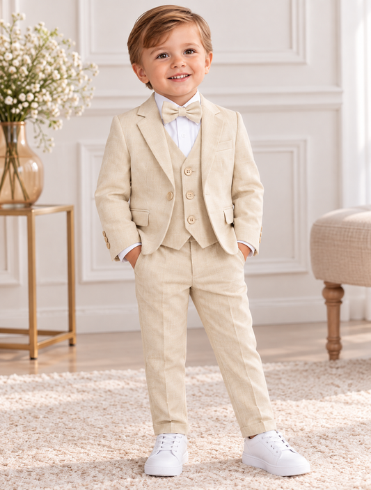 Costume garçon 3 pièces beige – Gilgavin