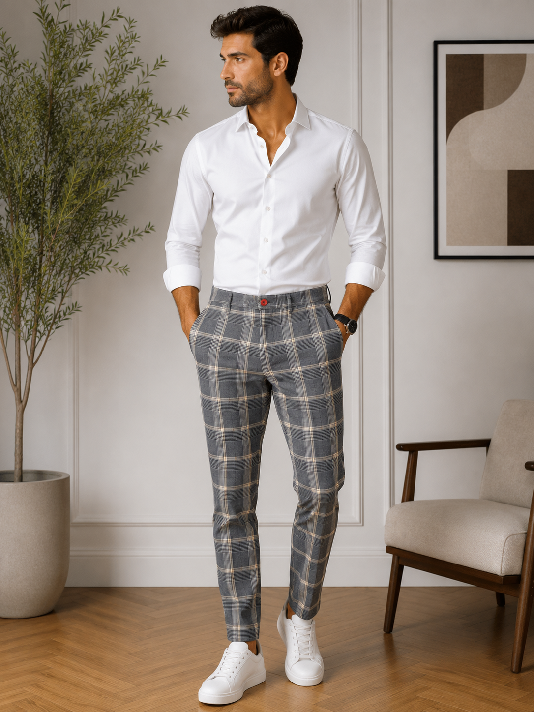 Pantalon à Carreaux DJPLUS