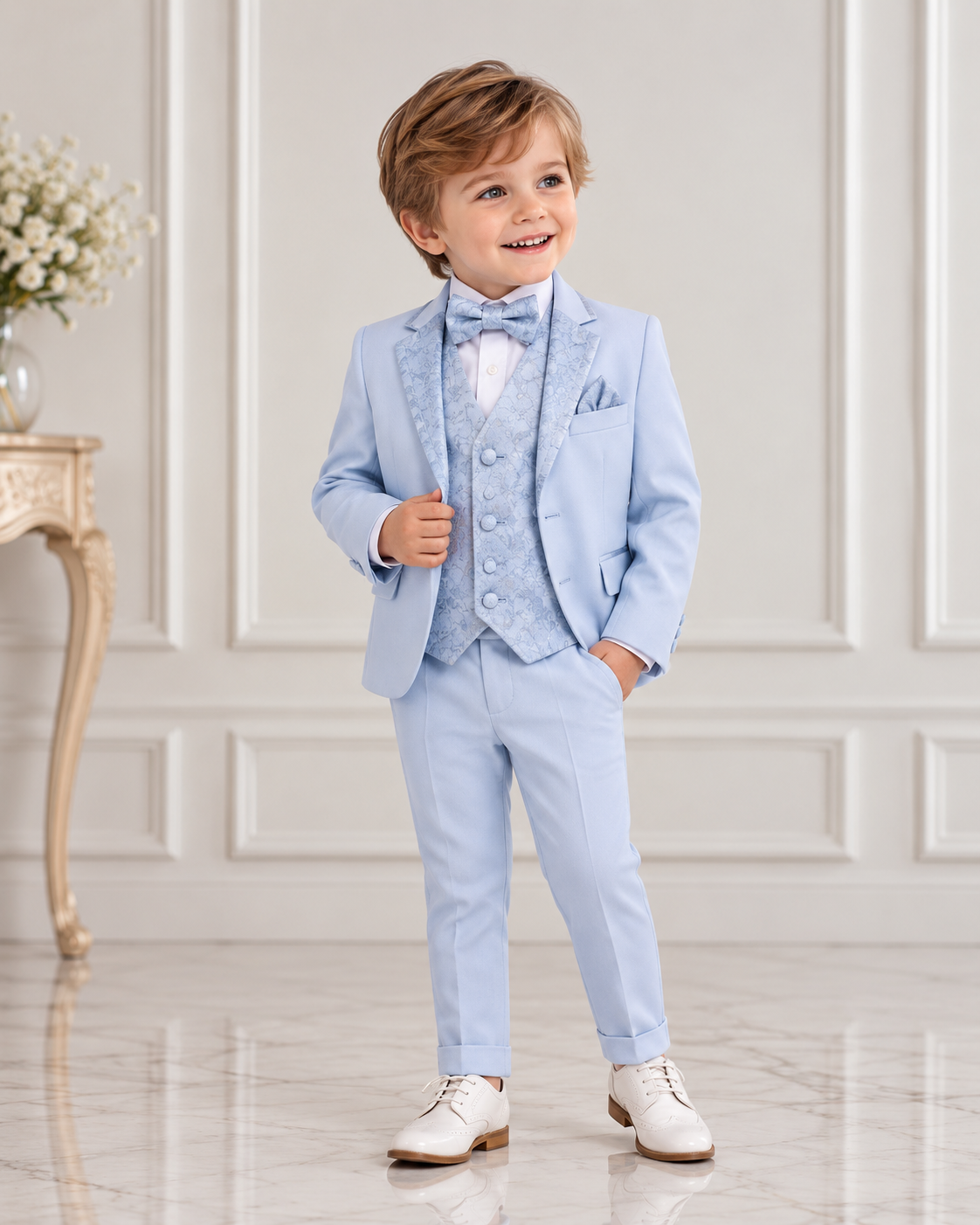 Costume Bébé de Mariage Bleu ciel
