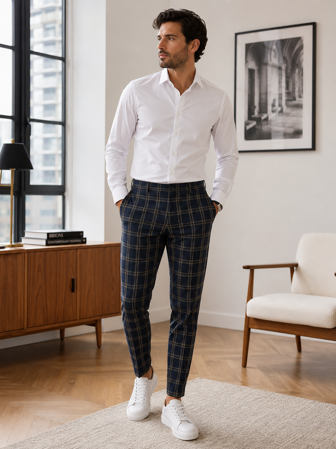Pantalon Chino Carreaux