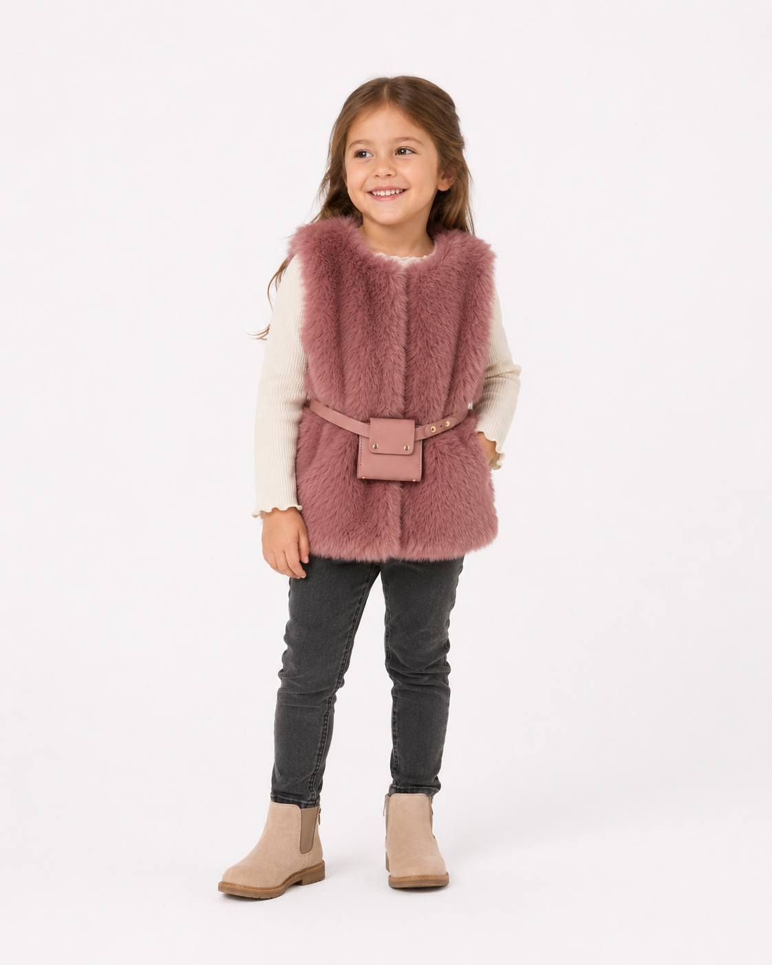 Mayoral 748 Gilet fourrure ceinture